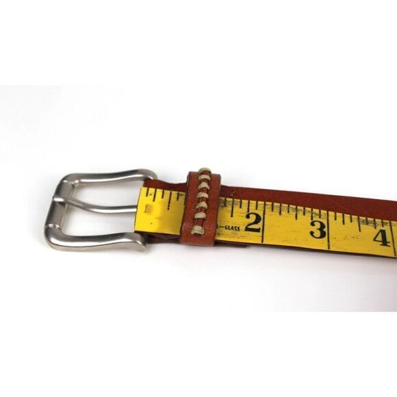 TAN BROWN GENUINE LEATHER 1 1/8"Wd DRESS CASUAL WOMEN'S BELT Sz M (M16 - Picture 9 of 12